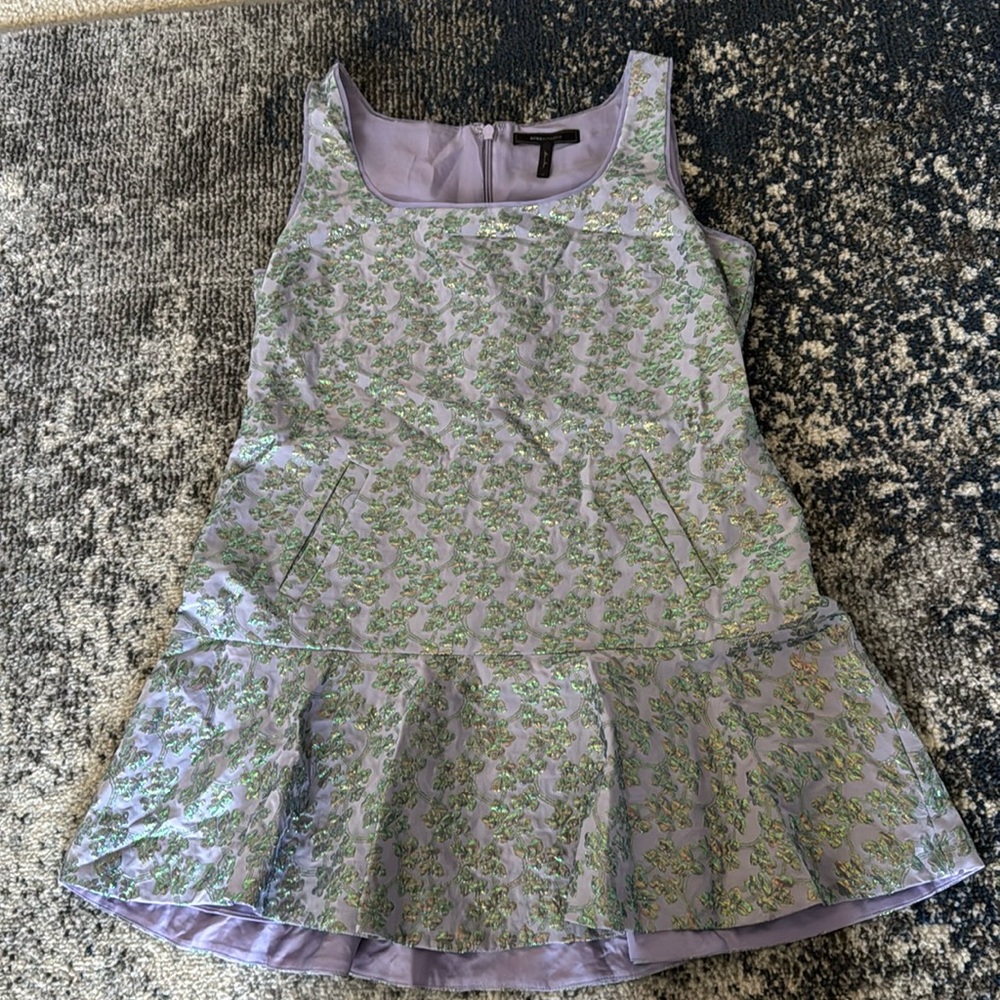 BCBGMaxazria Purple & Foil Dress